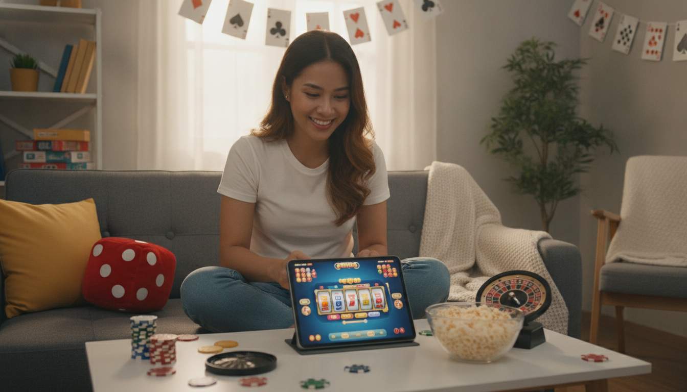 LUNAPLUS Casino Experience A woman enjoying gaming at LUNAPLUS casino